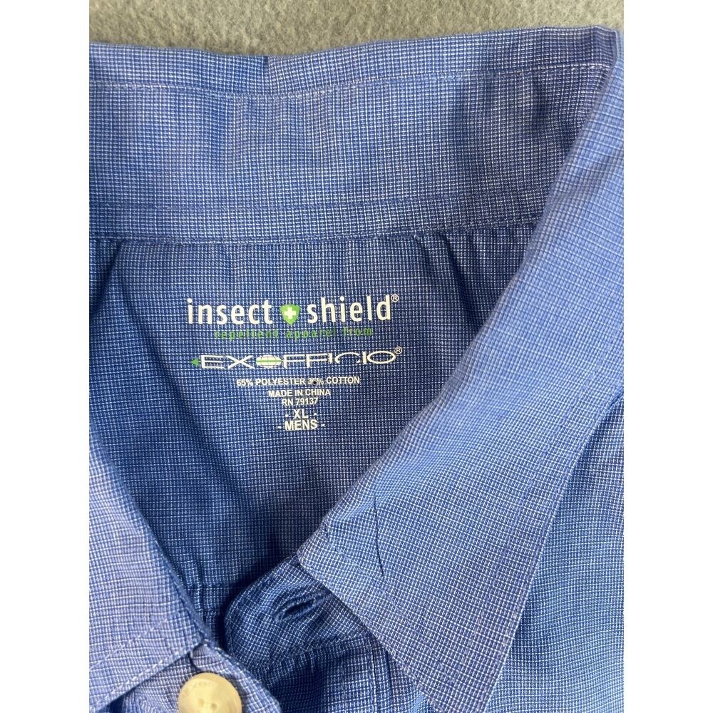 Men's EXOFFICIO Insect Shield Blue Long Sleeve Fishing Shirt Size XL - Picture 2 of 8